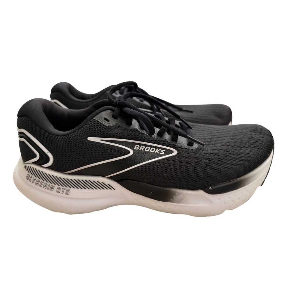 Brooks Glycerin‎ GTS 21 Women's Running Shoes Black White Athletic Sneakers - 9